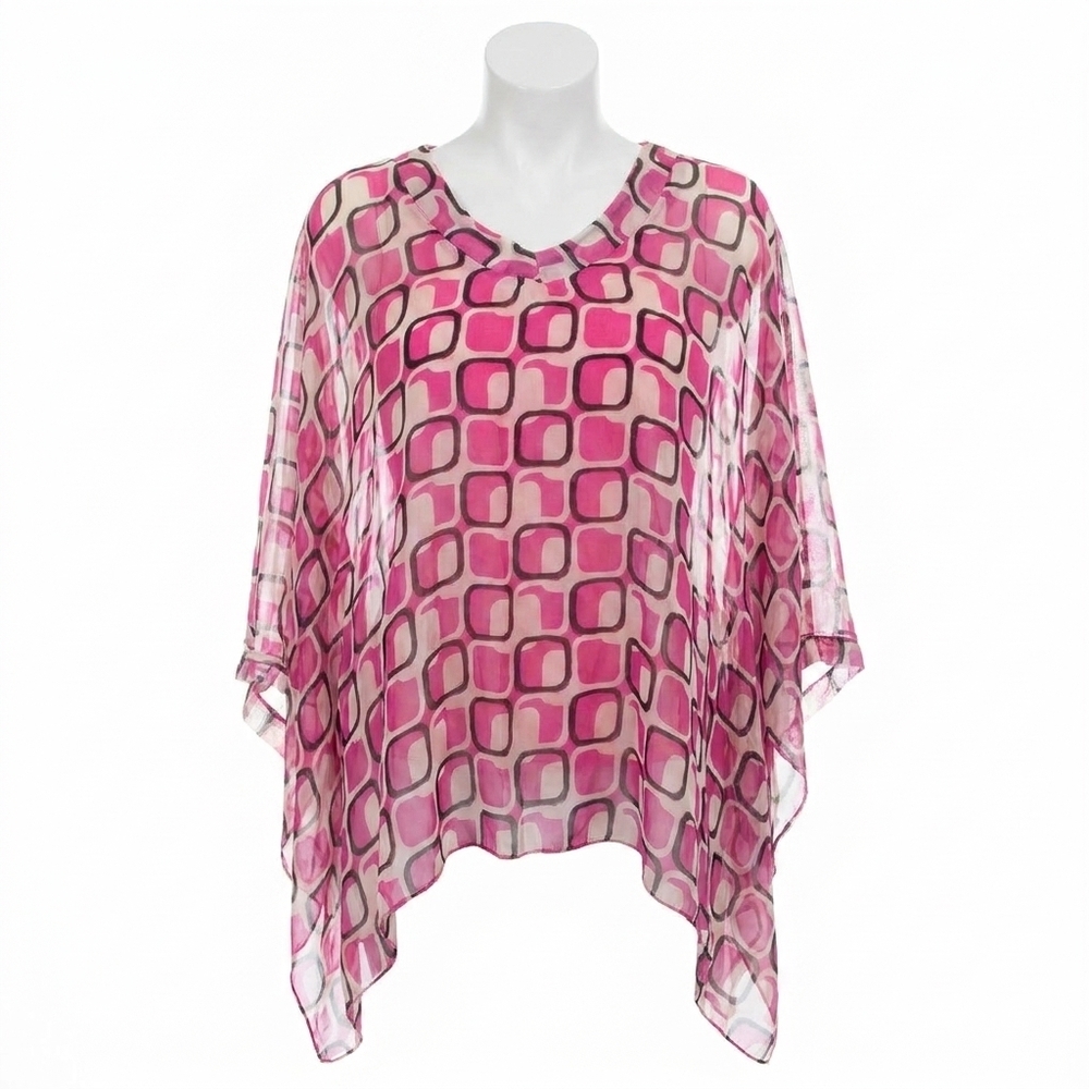 NEW GIGI MODA seta vee gia kaftan blouse in hot pink